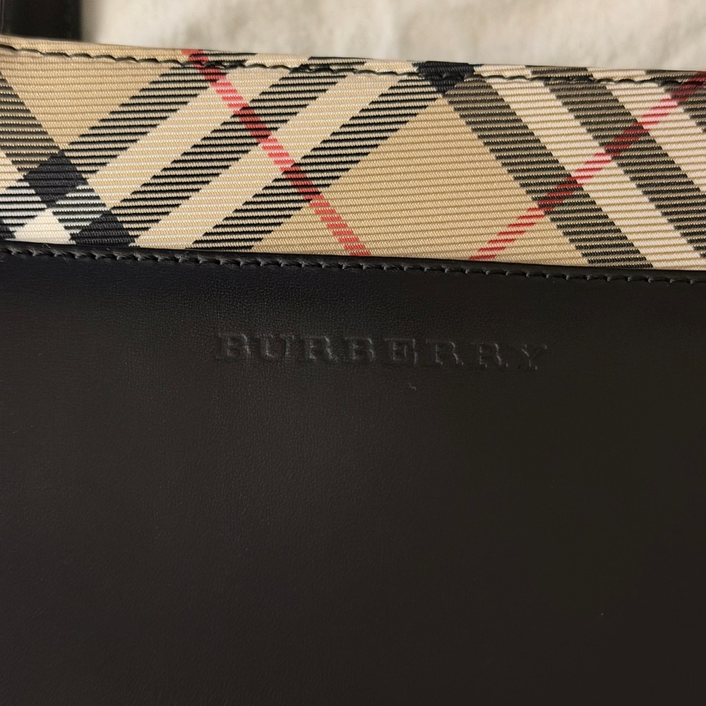 Authentic vintage BURBERRY Handbag leather black - Picture 4 of 12